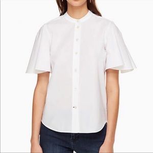 Kate Spade Flutter Sleeve Button Down Top
